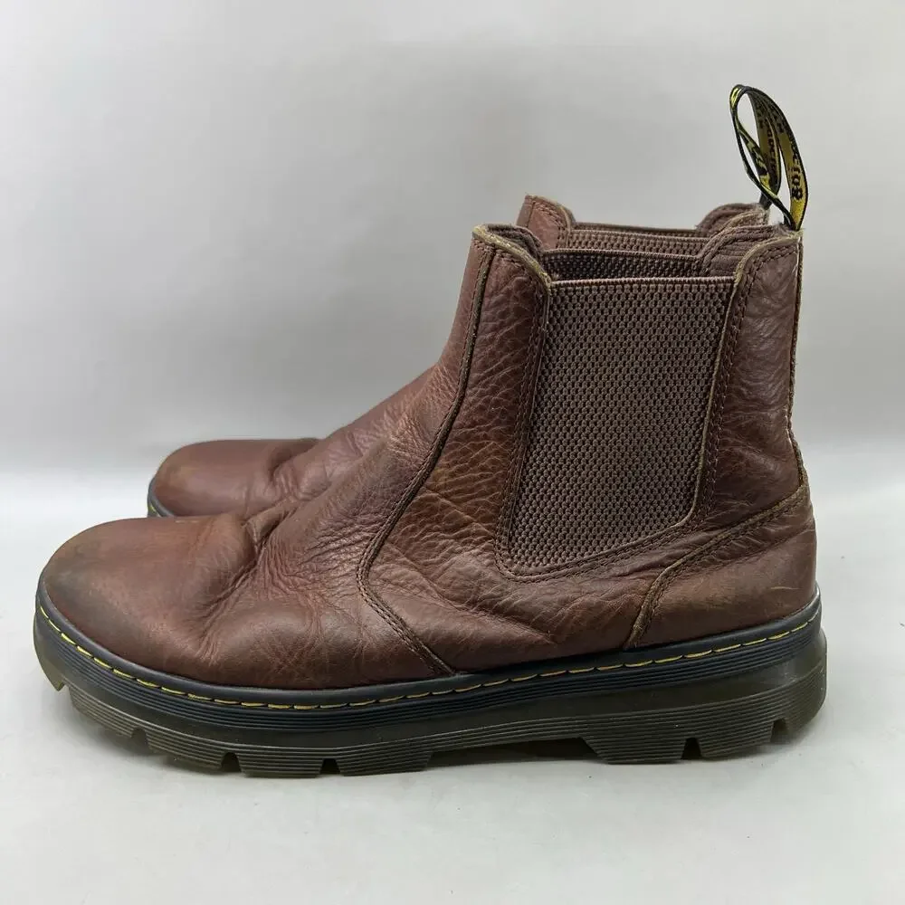 Dr Martens Embury Chelsea Boots Men Size 13 Brown Leather Pull On Comfort Shoes